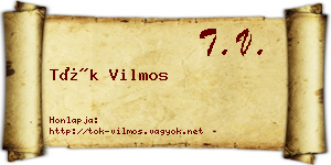 Tök Vilmos névjegykártya